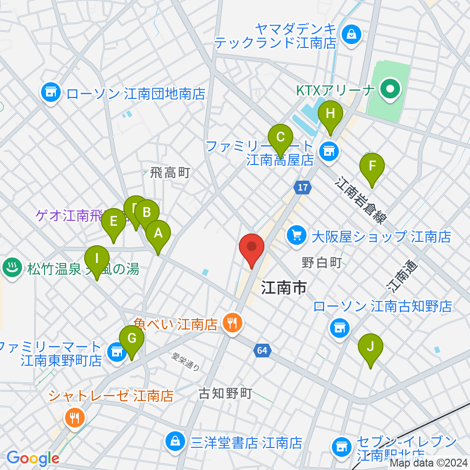 江南TOM周辺の駐車場・コインパーキング一覧地図