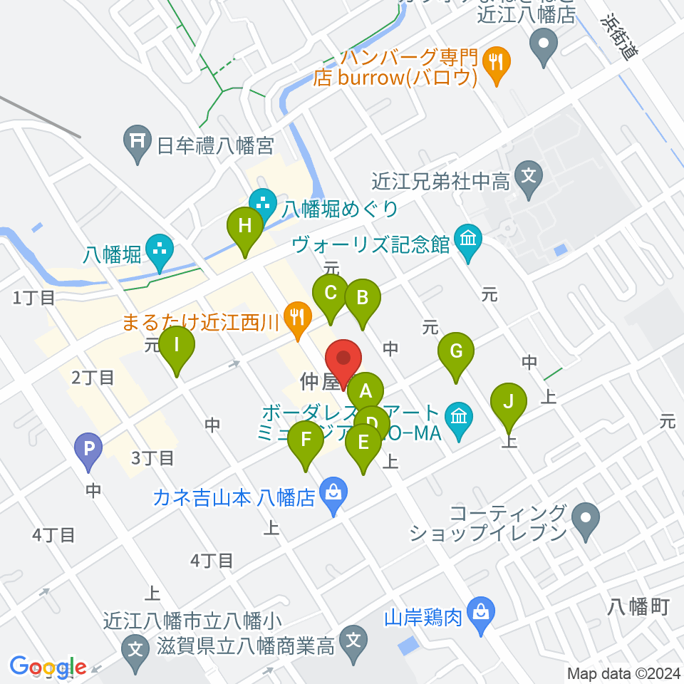 近江八幡 酒游舘周辺の駐車場・コインパーキング一覧地図