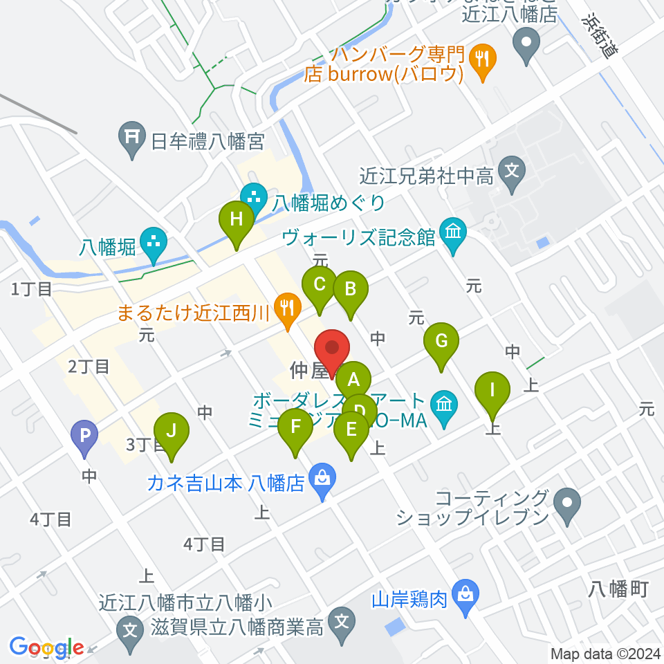 近江八幡 酒游舘周辺の駐車場・コインパーキング一覧地図