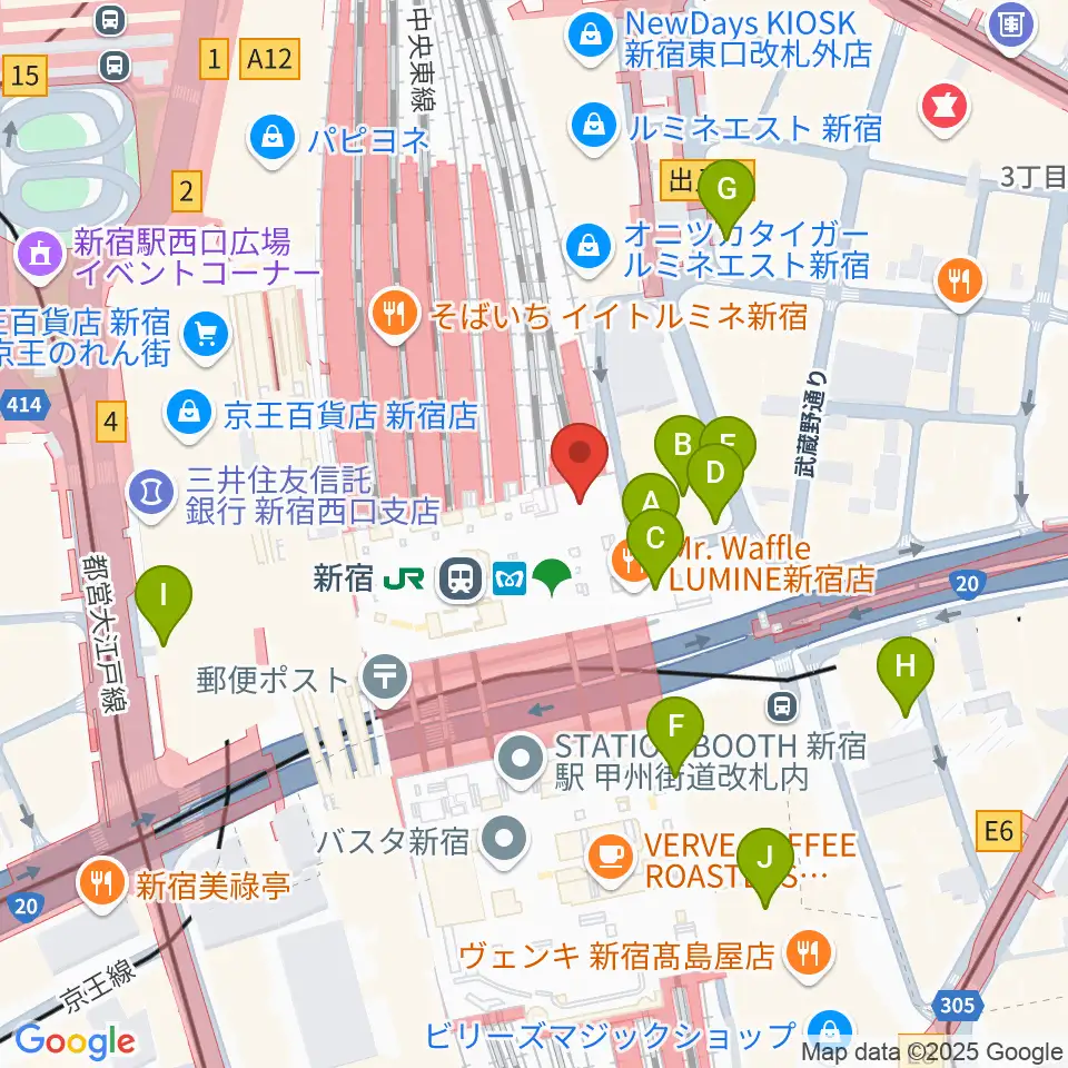 ルミネtheよしもと周辺の駐車場・コインパーキング一覧地図