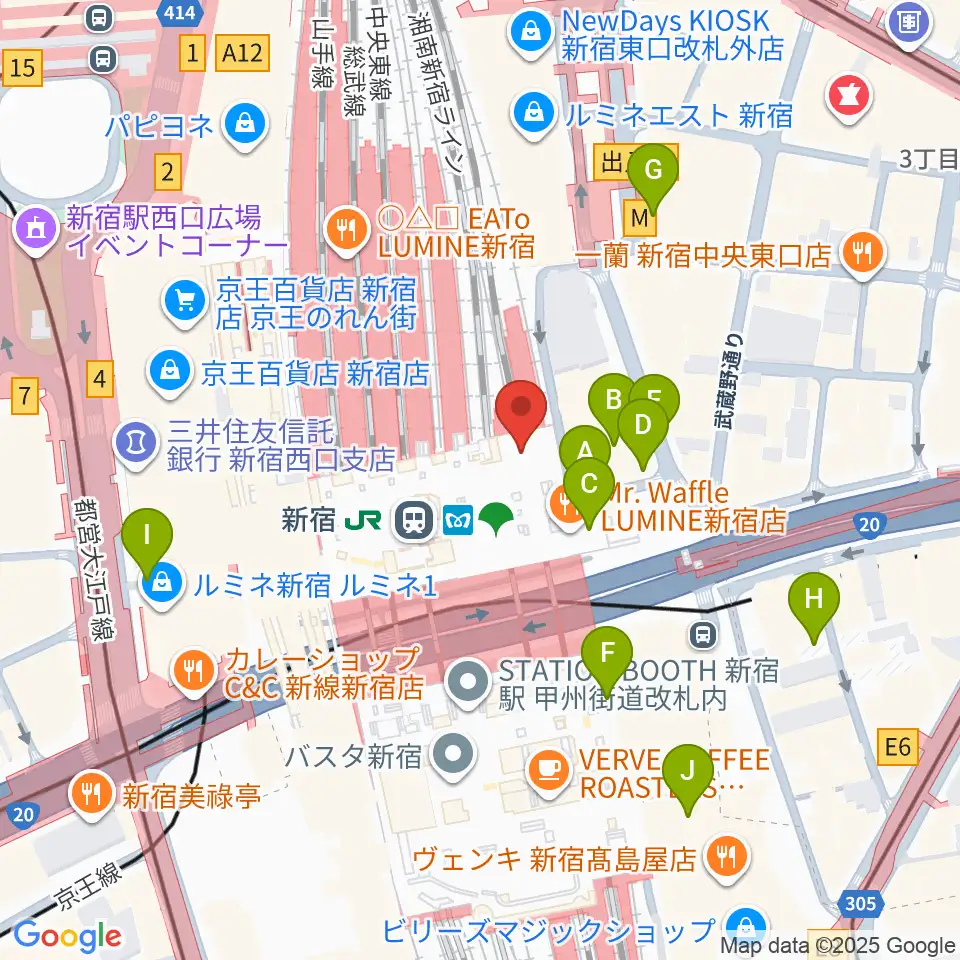 ルミネtheよしもと周辺の駐車場・コインパーキング一覧地図