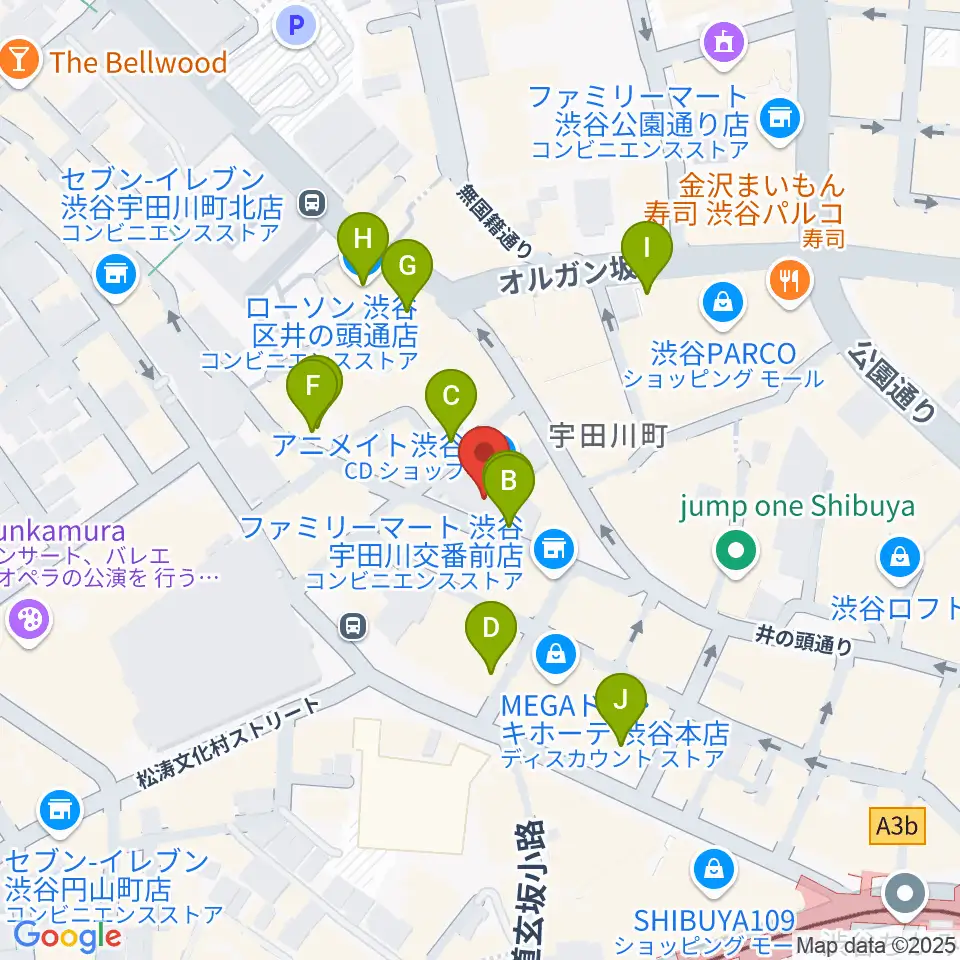 渋谷よしもと漫才劇場周辺の駐車場・コインパーキング一覧地図