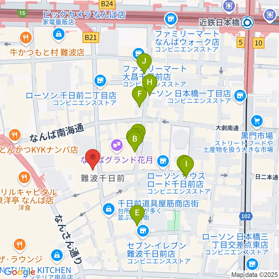 よしもと漫才劇場周辺の駐車場・コインパーキング一覧地図