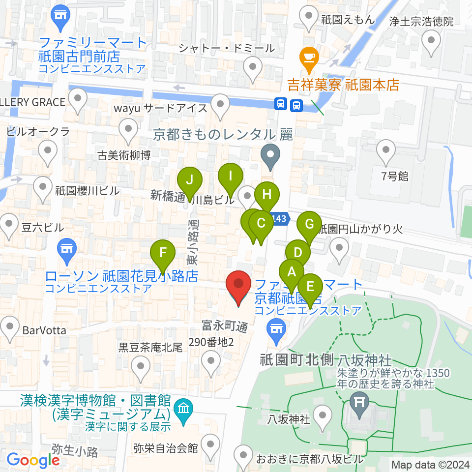 よしもと祇園花月周辺の駐車場・コインパーキング一覧地図