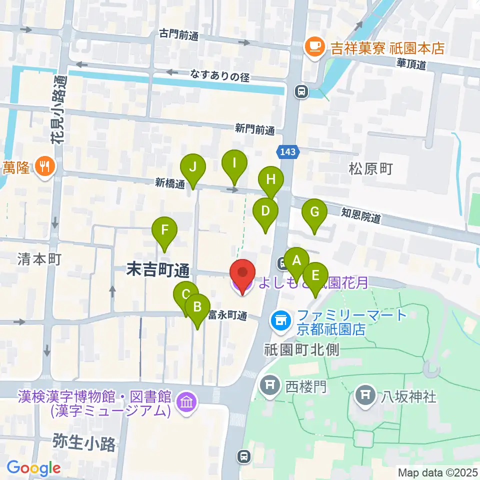よしもと祇園花月周辺の駐車場・コインパーキング一覧地図