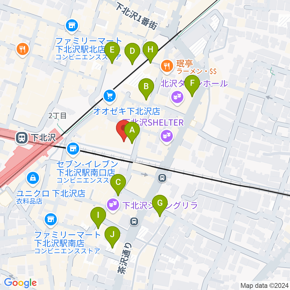 下北沢 本多劇場周辺の駐車場・コインパーキング一覧地図