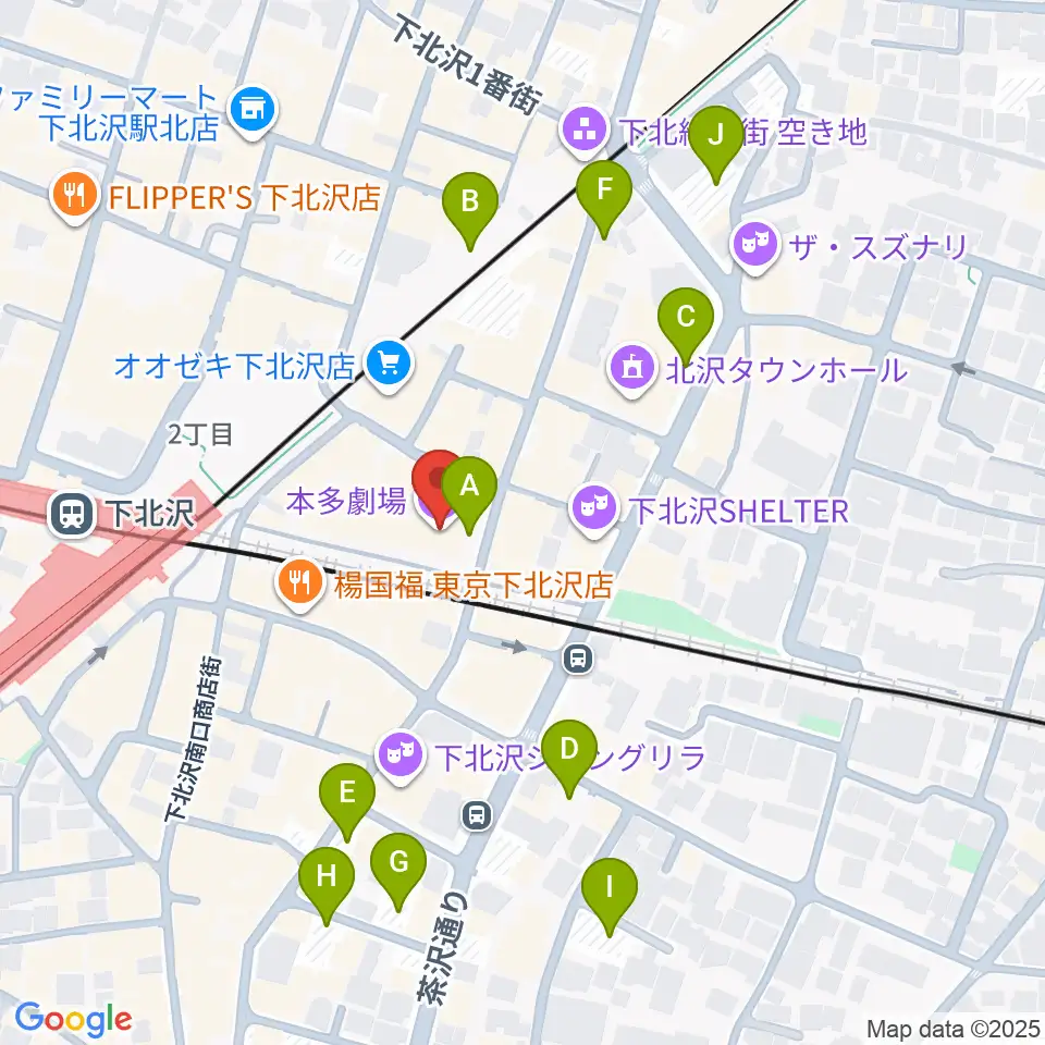 下北沢 本多劇場周辺の駐車場・コインパーキング一覧地図