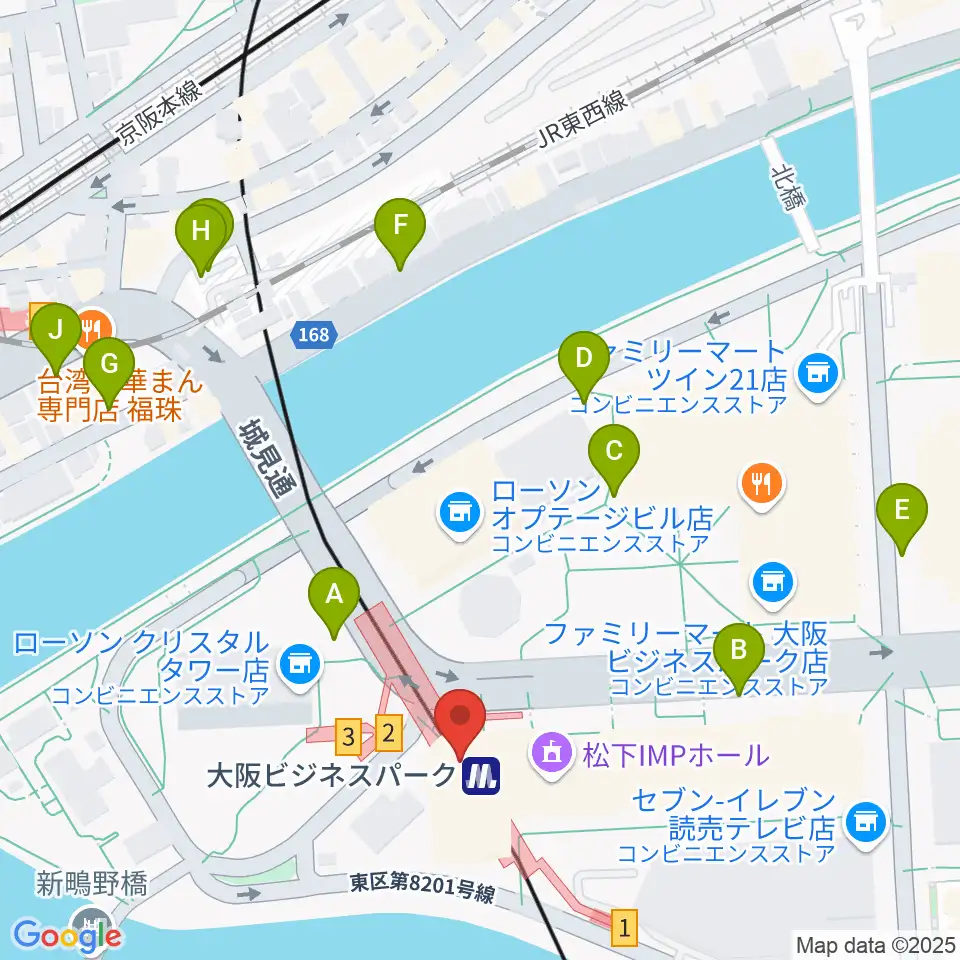 松下IMPホール周辺の駐車場・コインパーキング一覧地図