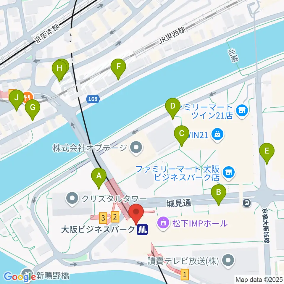 松下IMPホール周辺の駐車場・コインパーキング一覧地図