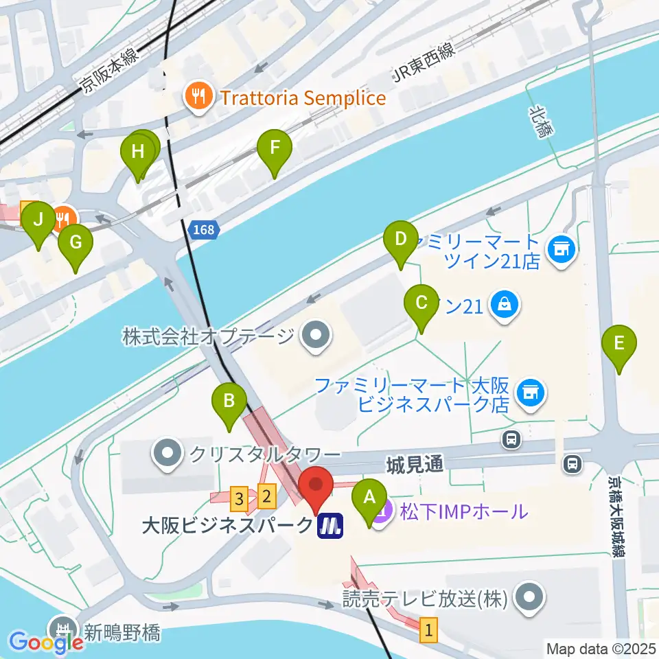 松下IMPホール周辺の駐車場・コインパーキング一覧地図