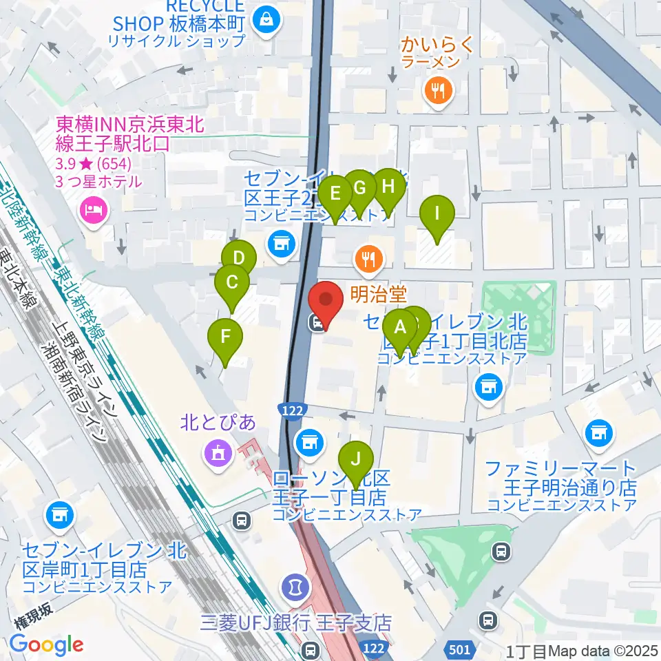 インディペンデントシアターOji周辺の駐車場・コインパーキング一覧地図