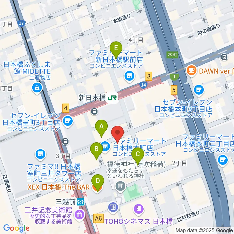 お江戸日本橋亭周辺の駐車場・コインパーキング一覧地図
