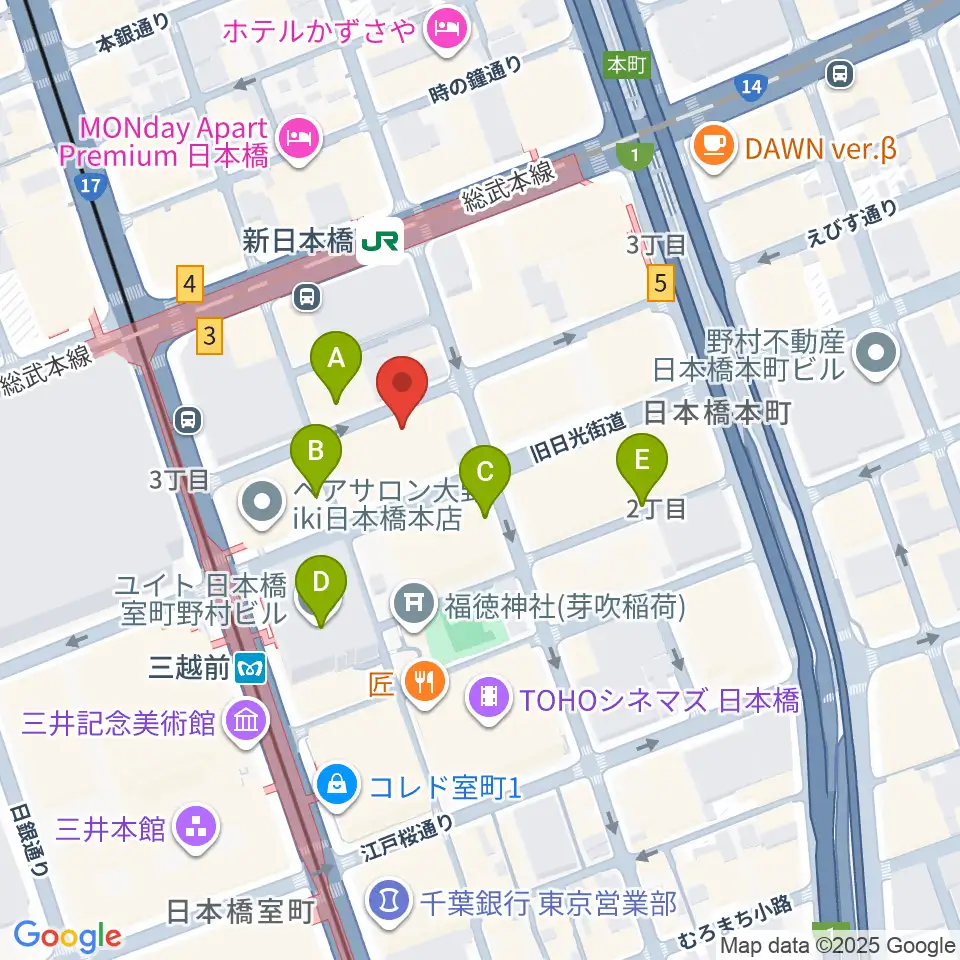 お江戸日本橋亭[休館中]周辺の駐車場・コインパーキング一覧地図
