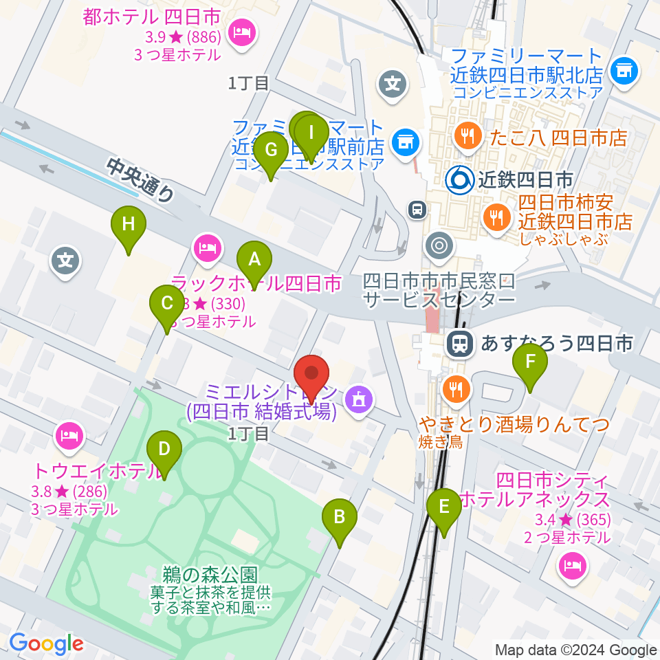 四日市ビージェイ周辺の駐車場・コインパーキング一覧地図