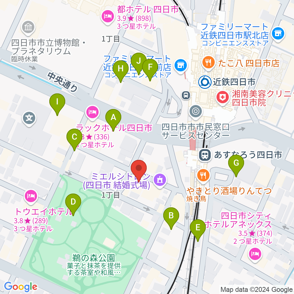 四日市ビージェイ周辺の駐車場・コインパーキング一覧地図