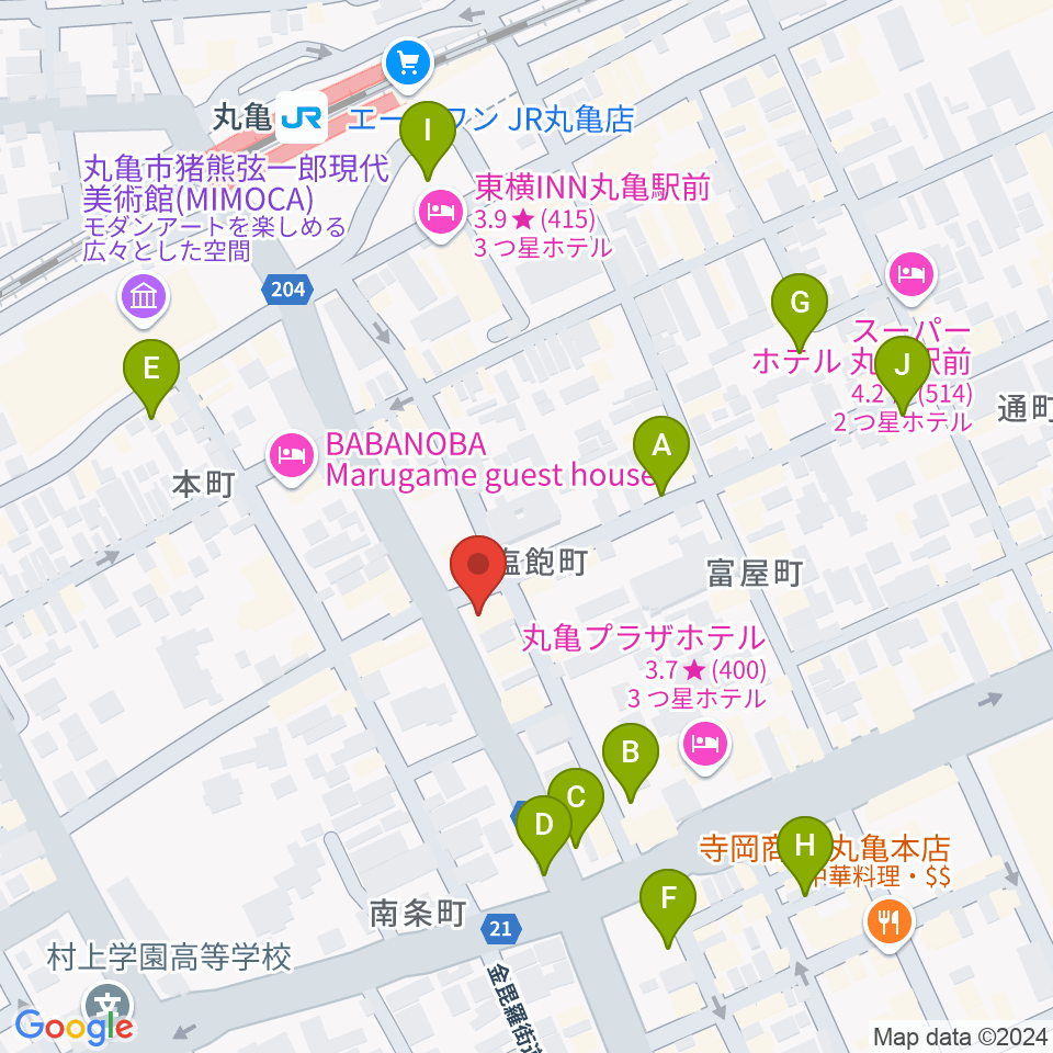 丸亀D'S CLUB周辺の駐車場・コインパーキング一覧地図