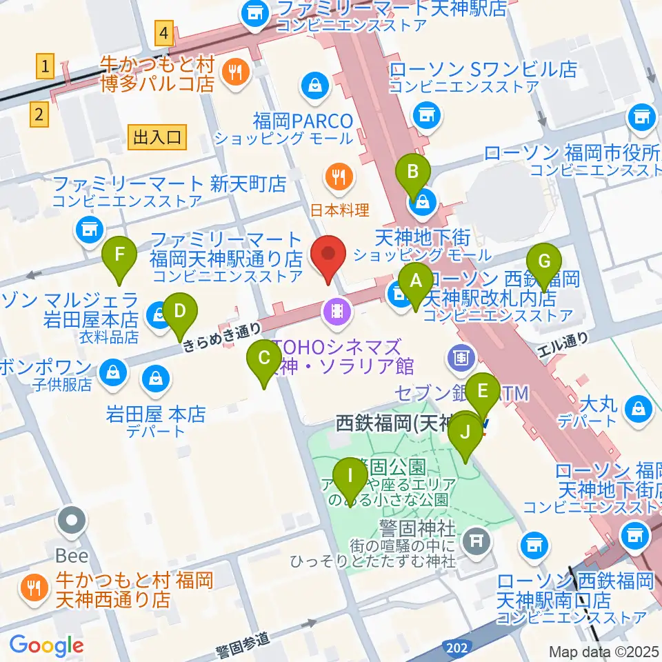 天神 照和周辺の駐車場・コインパーキング一覧地図