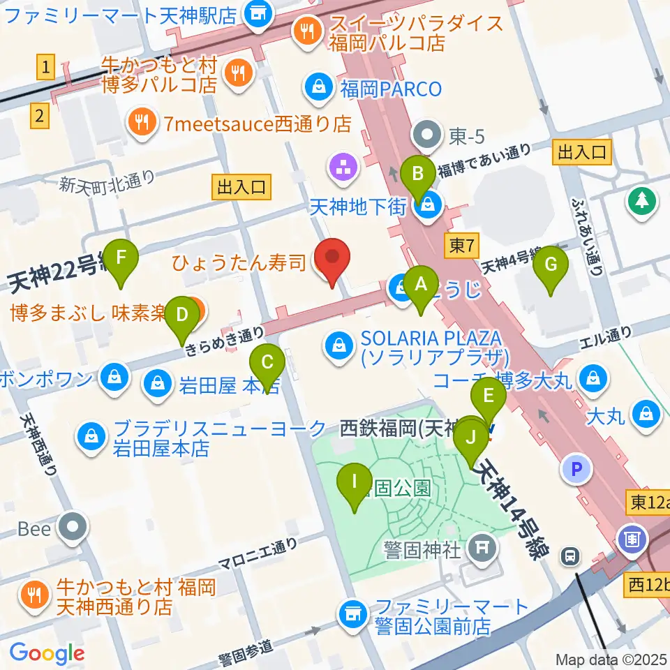 天神 照和周辺の駐車場・コインパーキング一覧地図