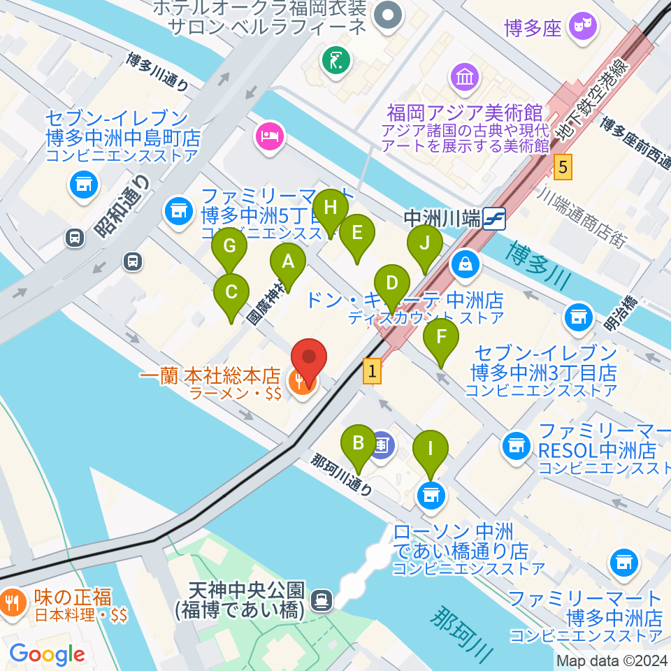 中洲トロンボーンクラブ周辺の駐車場・コインパーキング一覧地図