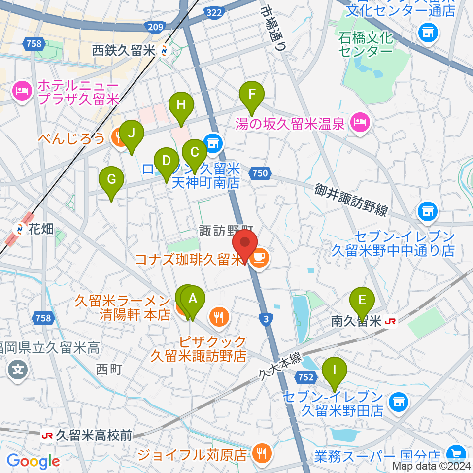 木下楽器店 すわの町本店周辺の駐車場・コインパーキング一覧地図