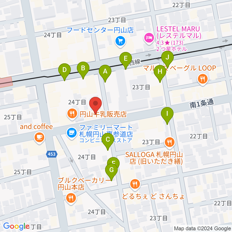 円山夜想 ルヤマノクターン周辺の駐車場・コインパーキング一覧地図