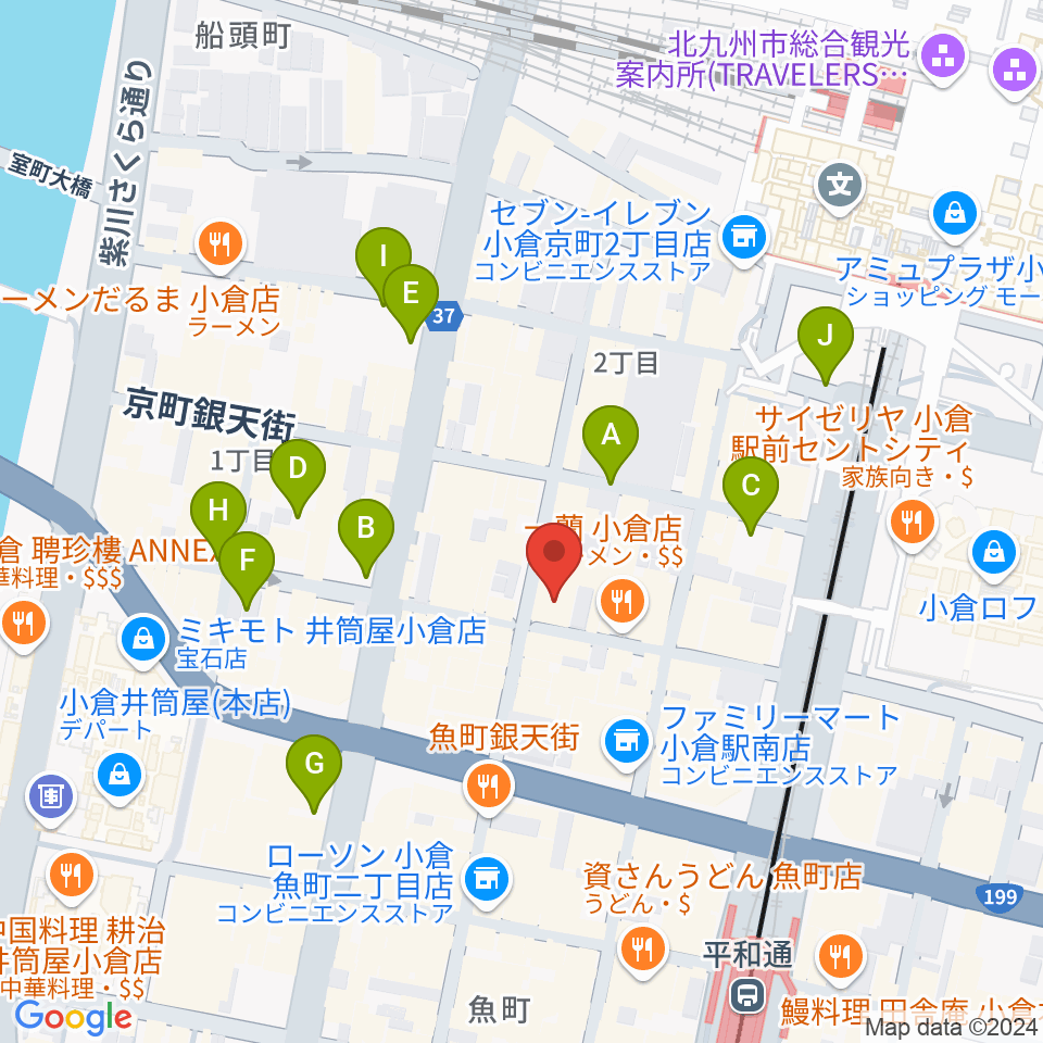 松田楽器店周辺の駐車場・コインパーキング一覧地図