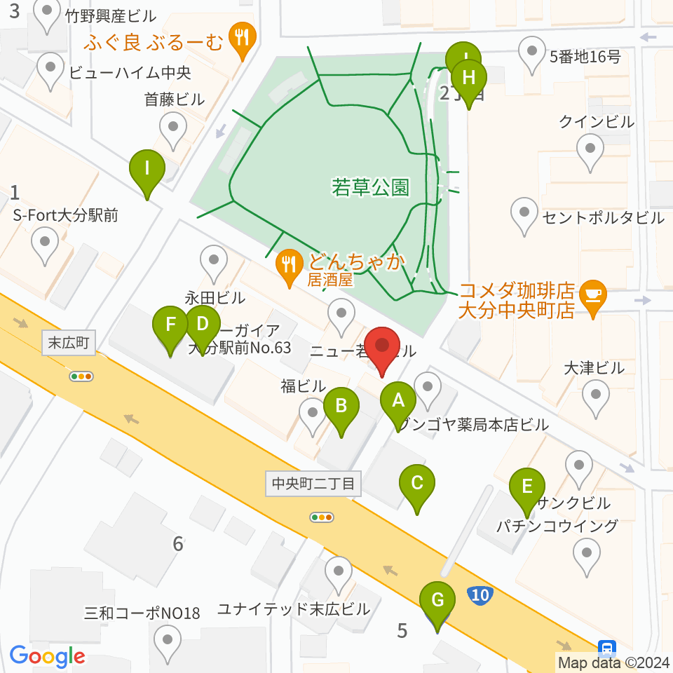 大分カンタループⅡ周辺の駐車場・コインパーキング一覧地図