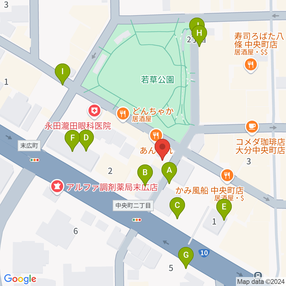 大分カンタループⅡ周辺の駐車場・コインパーキング一覧地図