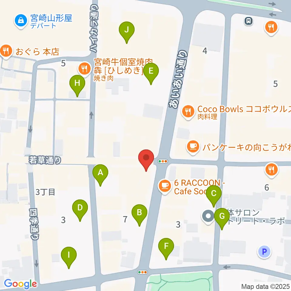 宮崎LIVE HOUSE ぱーく.周辺の駐車場・コインパーキング一覧地図