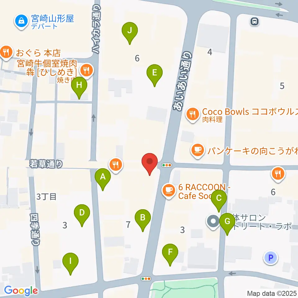 宮崎LIVE HOUSE ぱーく．周辺の駐車場・コインパーキング一覧地図