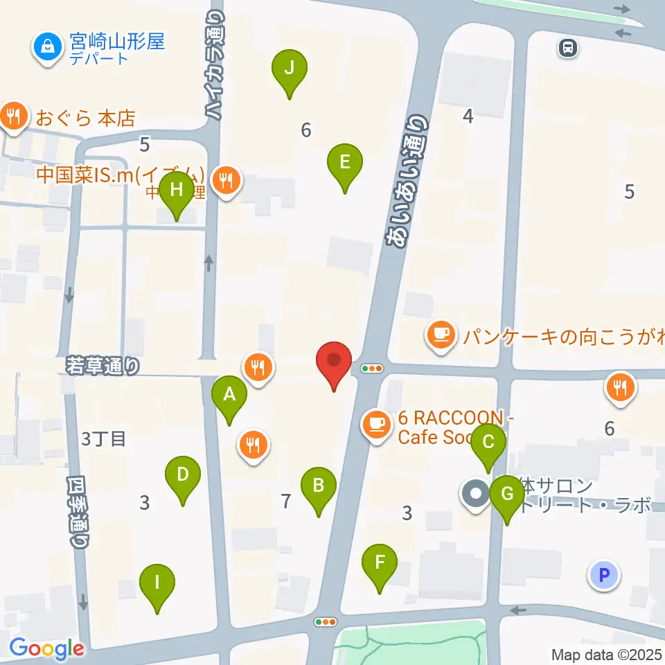 宮崎LIVE HOUSE ぱーく．周辺の駐車場・コインパーキング一覧地図