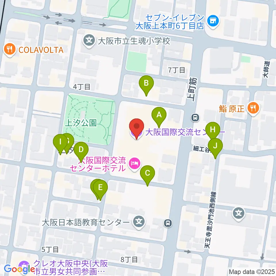 大阪国際交流センター周辺の駐車場・コインパーキング一覧地図