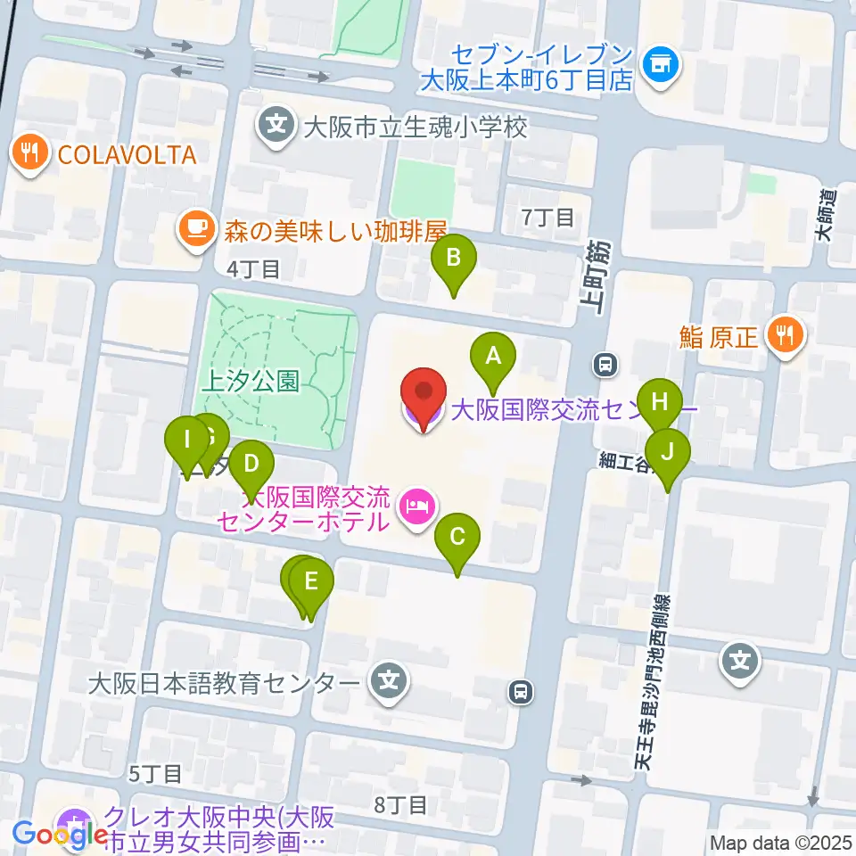 大阪国際交流センター周辺の駐車場・コインパーキング一覧地図