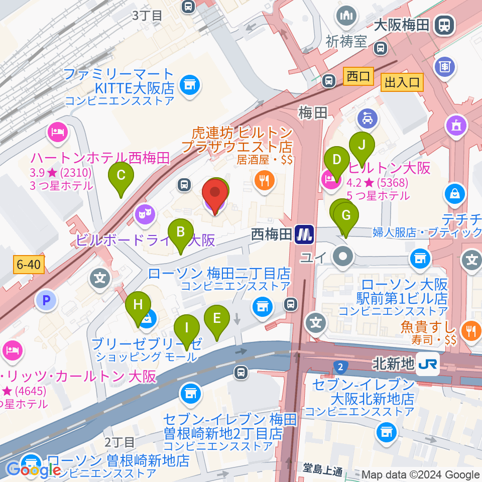 大阪四季劇場周辺の駐車場・コインパーキング一覧地図