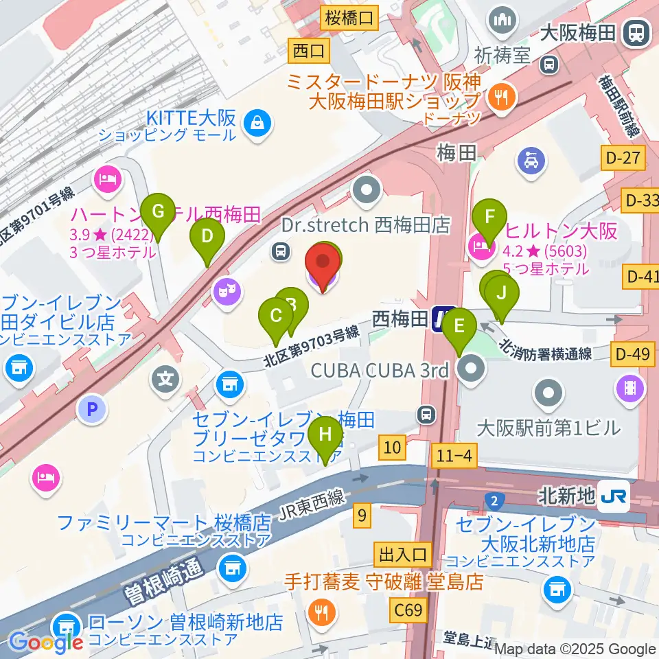 大阪四季劇場周辺の駐車場・コインパーキング一覧地図