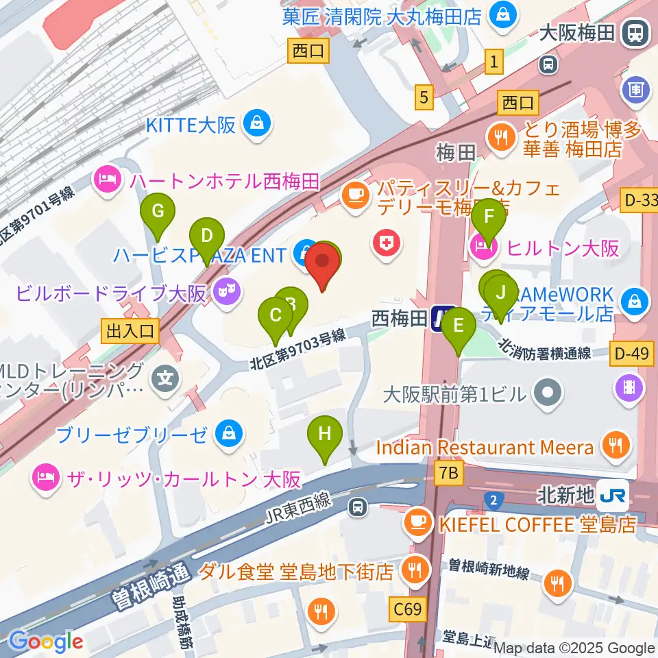 大阪四季劇場周辺の駐車場・コインパーキング一覧地図