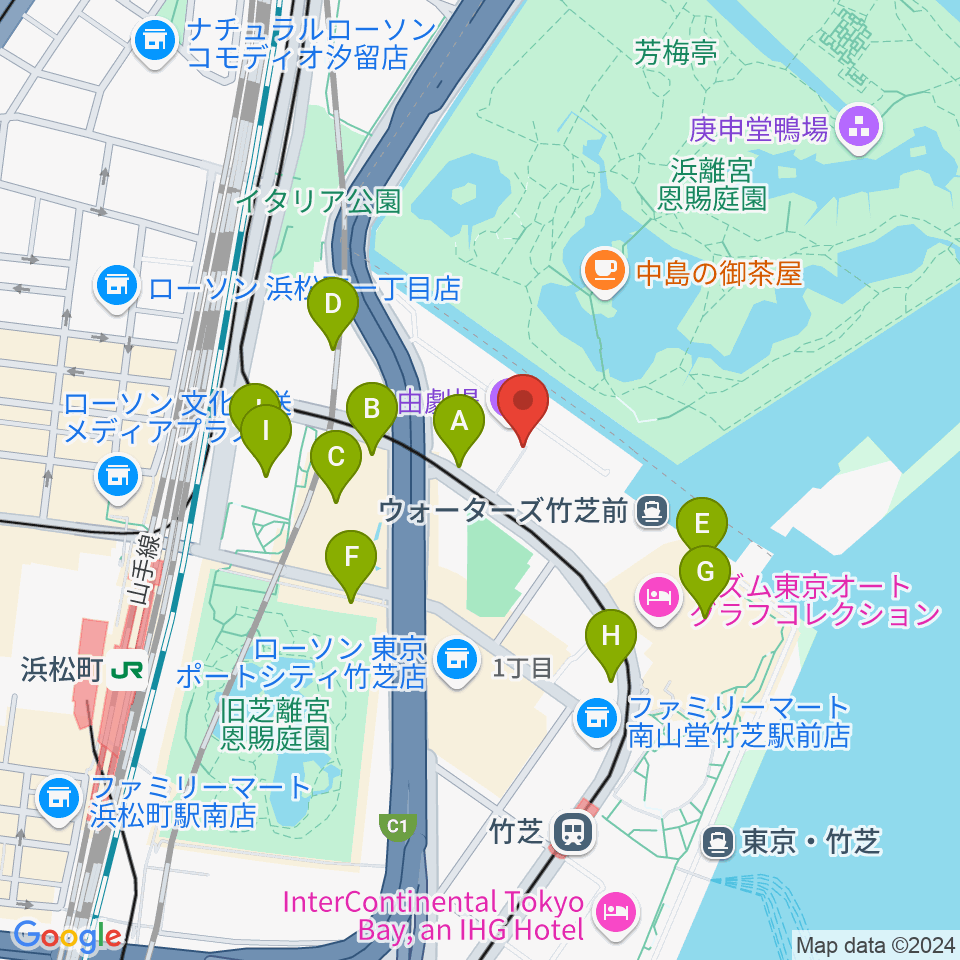 自由劇場周辺の駐車場・コインパーキング一覧地図