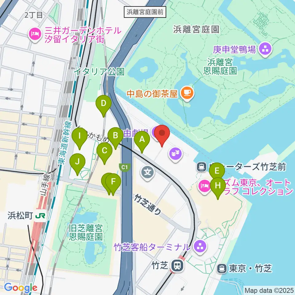 自由劇場周辺の駐車場・コインパーキング一覧地図