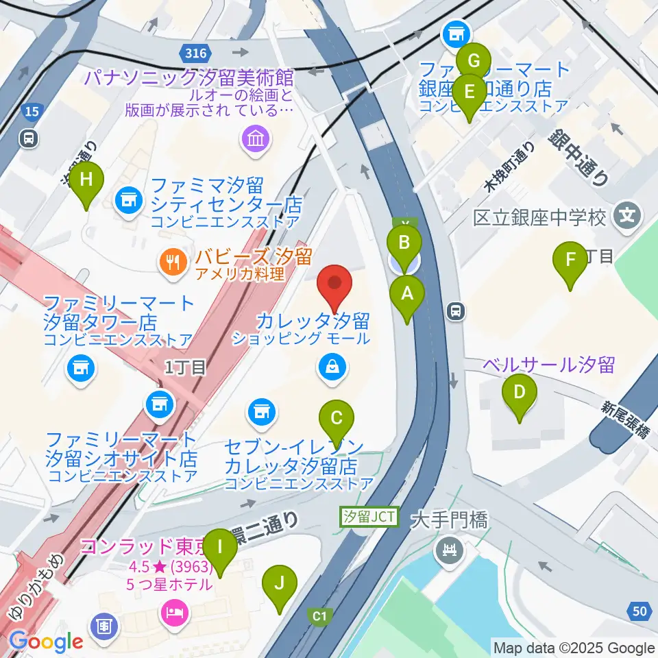 電通四季劇場［海］周辺の駐車場・コインパーキング一覧地図