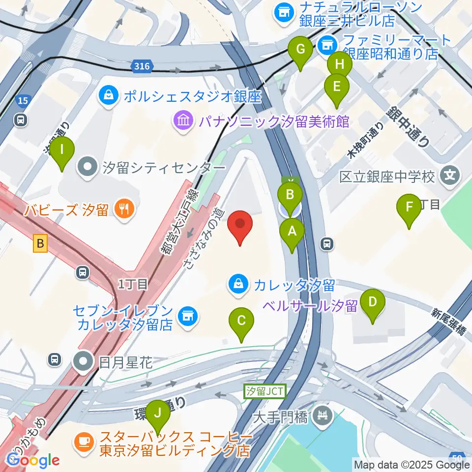 電通四季劇場［海］周辺の駐車場・コインパーキング一覧地図