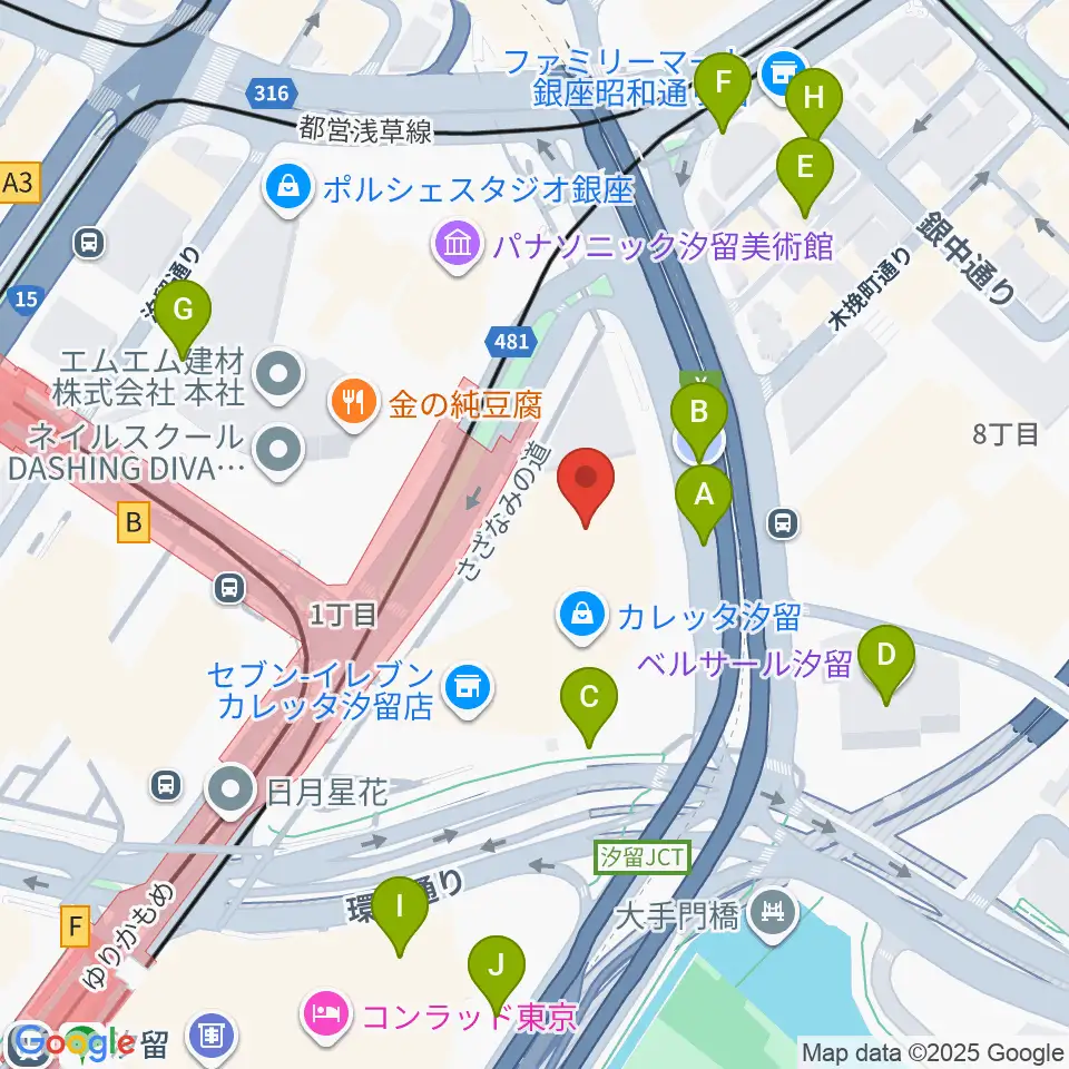電通四季劇場［海］周辺の駐車場・コインパーキング一覧地図