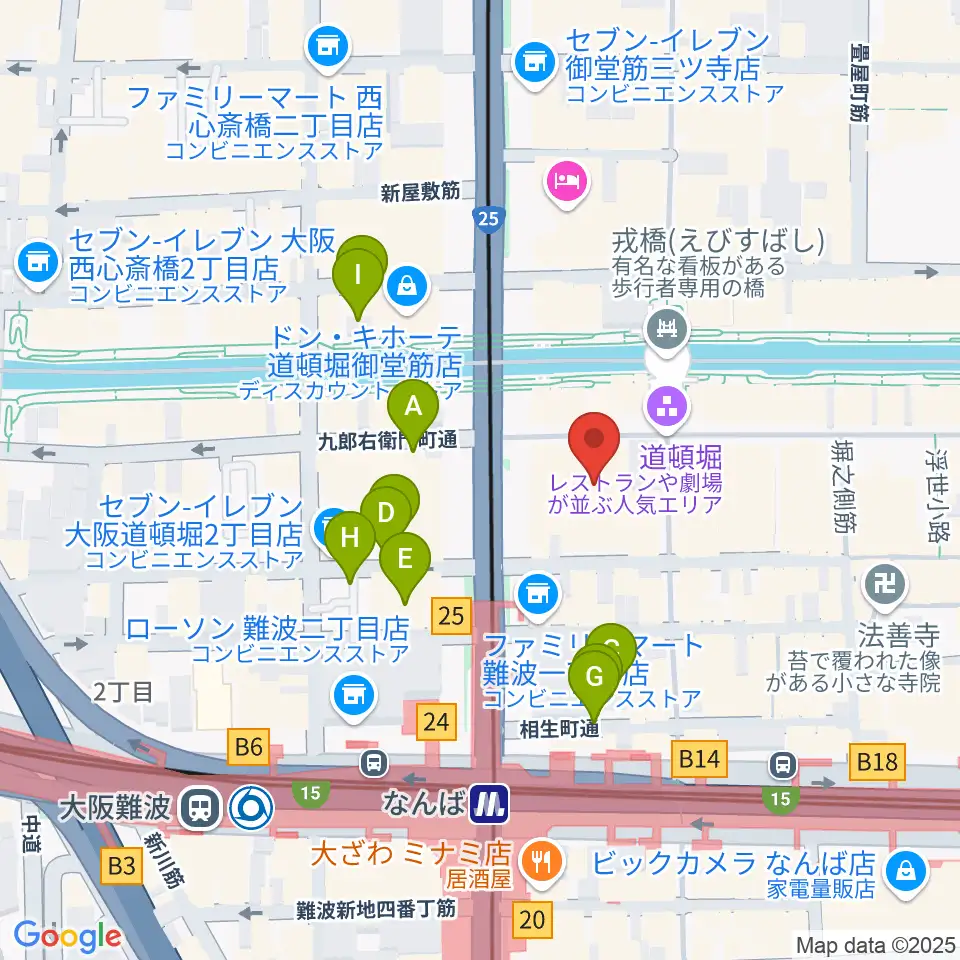 大阪松竹座周辺の駐車場・コインパーキング一覧地図