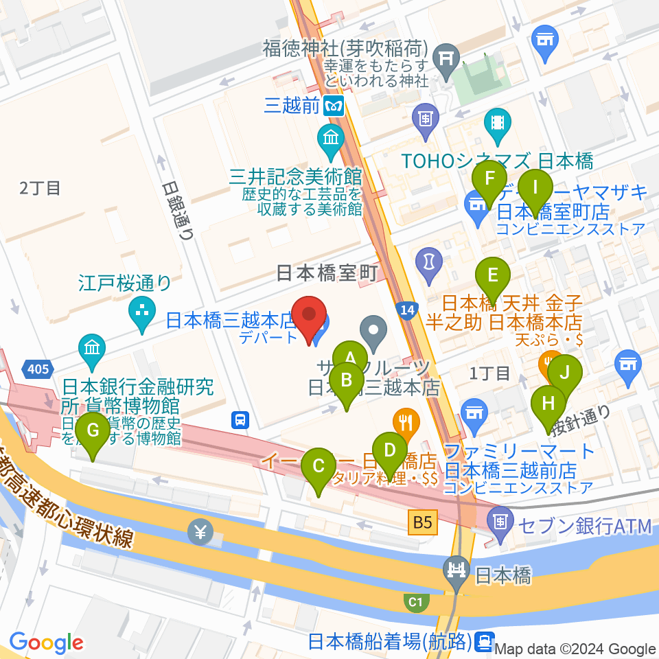 三越劇場周辺の駐車場・コインパーキング一覧地図