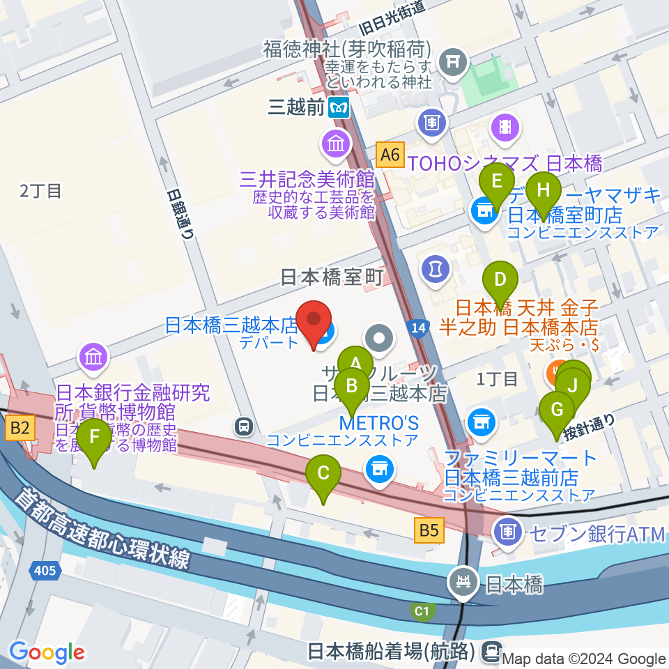 三越劇場周辺の駐車場・コインパーキング一覧地図