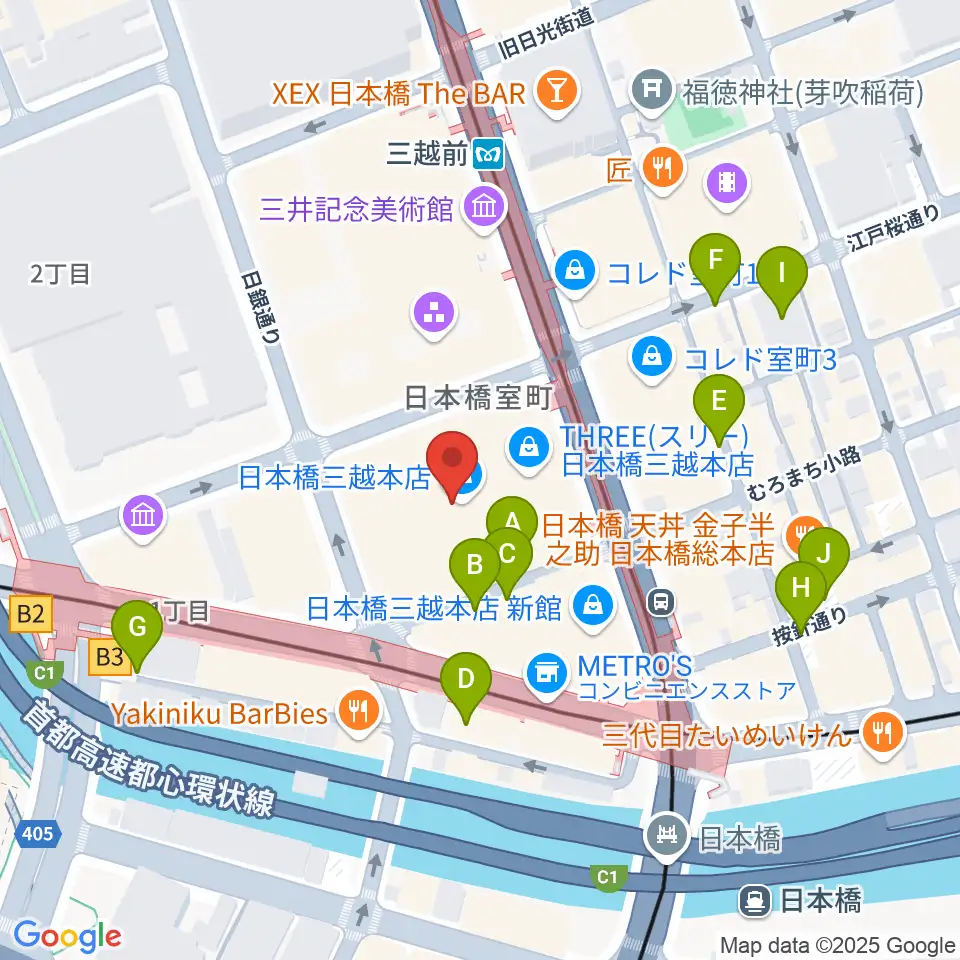 三越劇場周辺の駐車場・コインパーキング一覧地図