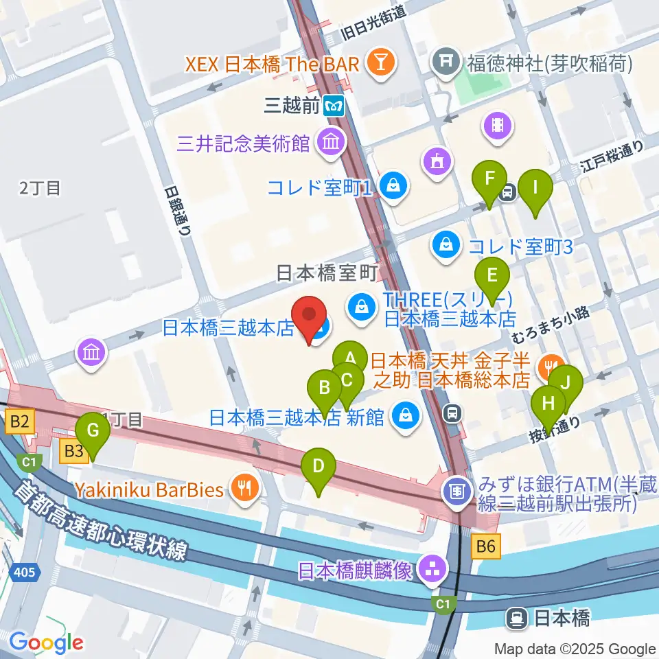 三越劇場周辺の駐車場・コインパーキング一覧地図
