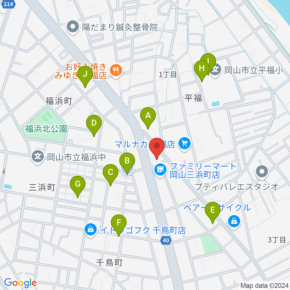 梅里ヴァイオリンスタジオ周辺の駐車場・コインパーキング一覧地図