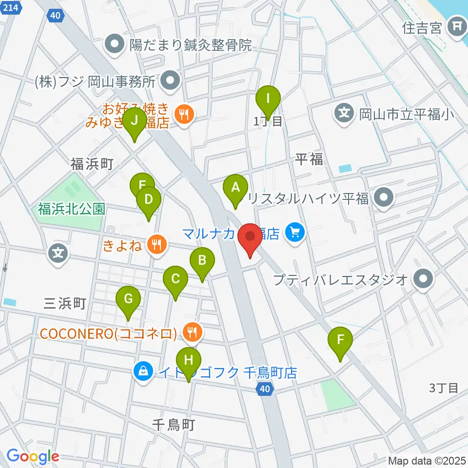 梅里ヴァイオリンスタジオ周辺の駐車場・コインパーキング一覧地図