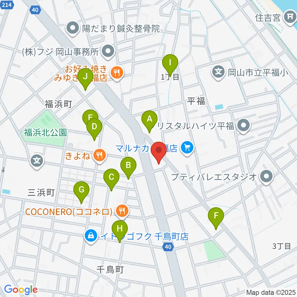 梅里ヴァイオリンスタジオ周辺の駐車場・コインパーキング一覧地図