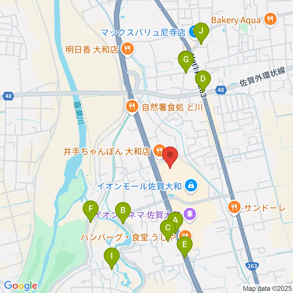 島村楽器 イオンモール佐賀大和店周辺の駐車場・コインパーキング一覧地図